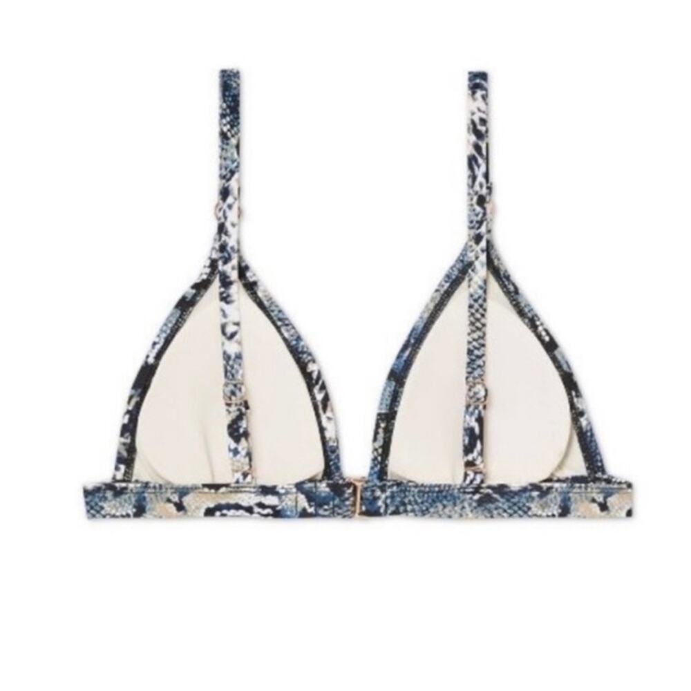 NEW TARGET Shade & Shore Blue Green Snake Skin Triangle Bralette Bikini Top XL - Picture 12 of 14